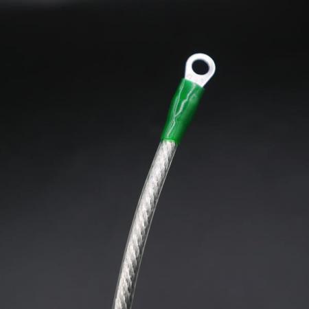 디바이스마트,케이블/전선 > 전기자재/배선자재 > 접지선 > 석연 접지선,,PVC 코팅 석연 접지선 3.5SQ×200L×M5,접지용 PVC 코팅 석연선 가공품 / 전선 규격 : 3.5SQ / 길이 : 200mm / 홀 규격 : M5