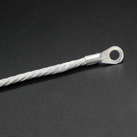 디바이스마트,케이블/전선 > 전기자재/배선자재 > 접지선 > 석연 접지선,,석연 접지선 5.5SQ×150L×M5,접지용 석연선 가공품 / 전선 규격 : 5.5SQ / 길이 : 150mm / 홀 규격 : M5