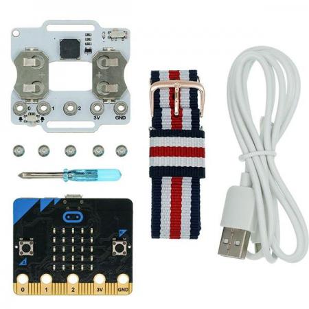 디바이스마트,오픈소스/코딩교육 > Micro:Bit > 마이크로비트 교육용키트,ELECFREAKS,마이크로비트 시계 제작 키트 (마이크로비트 보드 미포함) micro:bit smart coding kit [EF08206],버튼 셀 확장 baord Pro 기반으로 하는 웨어러블 장치 / 쉽고 간단하게 DIY 가능