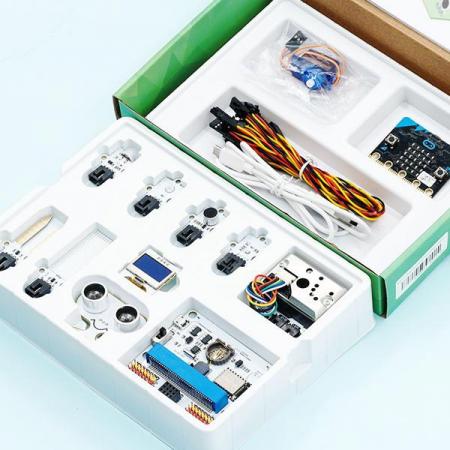디바이스마트,오픈소스/코딩교육 > Micro:Bit > 마이크로비트 교육용키트,ELECFREAKS,마이크로비트 스마트 과학 IoT 키트 (마이크로비트 포함) [EF08204],초음파 센서, 먼지 센서, 광센서 및 수위센서 등 과학센서와 호환되는 새로운 브레이크 아웃 보드인 IoT:Bit 기반으로 개발된 키트 / RTC타이밍 및 wifi 모듈 포함