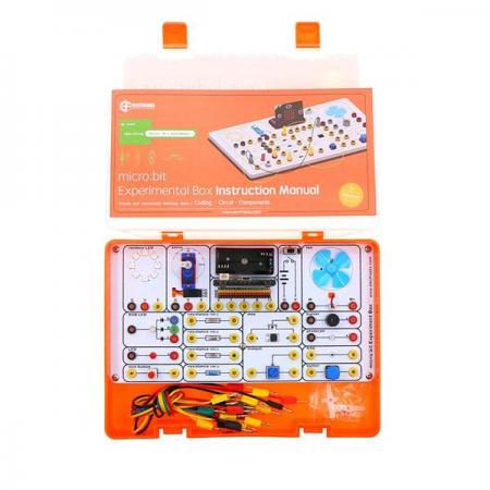 디바이스마트,오픈소스/코딩교육 > Micro:Bit > 마이크로비트 교육용키트,ELECFREAKS,마이크로비트 실험 상자 (마이크로비트 포함) [EF08199],온도센서, 광전지, 서보모터 및 LED의 구성요소에 MOSFET 트랜지스터, 다양한 저항 값 및 회로 설계와 프로그래밍을 결합하는 트림 팟과 같은 전자 부품을 추가한 마이크로비트 키트