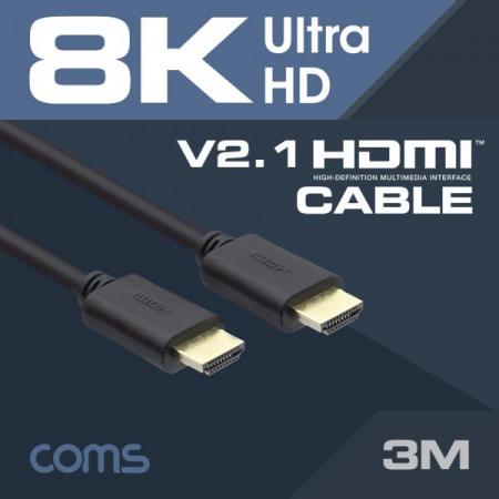디바이스마트,케이블/전선 > 영상/음향 케이블 > HDMI 케이블,Coms,HDMI 케이블(V2.1/8K) 3M [BC990],HDMI 케이블(V2.1/8K) 3M