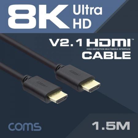 디바이스마트,케이블/전선 > 영상/음향 케이블 > HDMI 케이블,Coms,HDMI 케이블(V2.1/8K) 1.5M [BC987],HDMI 케이블(V2.1/8K) 1.5M