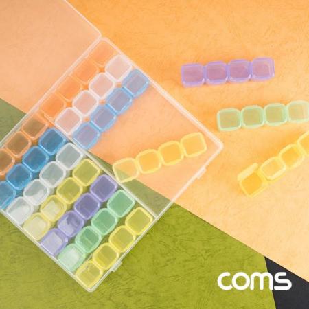 디바이스마트,공구함/작업대/엔클로저 > 공구함/부품함 > 다용도정리함(케이스),Coms,다용도 PVC 수납함 / 알약통 / 56칸 / 210 x 175 x 27 (mm) [IF290],다용도 PVC 수납함 / 알약통 / 56칸 / 210 x 175 x 27 (mm)