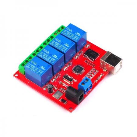 디바이스마트,MCU보드/전자키트 > 전원/신호/저장/응용 > 릴레이,JK전자,USB 시리얼 릴레이 4채널 JK-UR-4,시리얼통신으로 제어 가능 / 4채널 릴레이 모듈 / 기본 HID장치로 설정