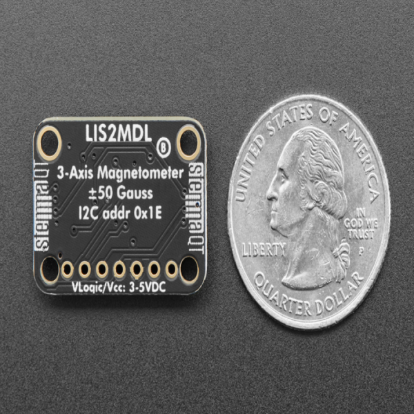 디바이스마트,MCU보드/전자키트 > 센서모듈 > 가속도/자이로/지자기센서 > 지자기센서,Adafruit,Adafruit Triple-axis Magnetometer - LIS2MDL - STEMMA QT / Qwiic [ada-4488],LIS2MDL기반 3축 자력계 / I2C / 범위 설정없이 +-50가우스 (+-5000 uTesla!) 범위 감지 /  3.3V (Feather / Raspberry Pi) 또는 5V (Arduino) 사용 가능