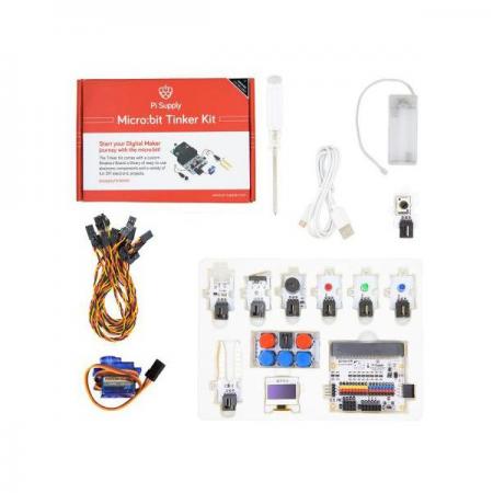 디바이스마트,오픈소스/코딩교육 > Micro:Bit > 마이크로비트 교육용키트,Seeedstudio,Pi Supply micro:bit Tinker Kit (마이크로비트 미포함) [114060062],모든 종류의 모듈을 쉽게 연결하여 코딩 및 물리적 컴퓨팅에 대해 배울 수 있음 / BBC micro:bit를 통해 제어되도록 설계된 10가지 모듈 제공