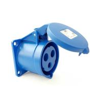 323-6 산업용 판넬 매립 직선형 소켓 (230V / 32A / 2P+E / IP44)