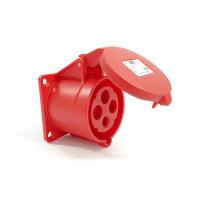 324-6 산업용 판넬 매립 직선형 소켓 (400V / 32A / 3P+E / IP44)