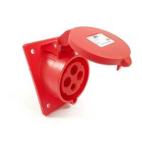 424-6 산업용 판넬 매립 경사형 소켓 (400V / 32A / 3P+E / IP44)