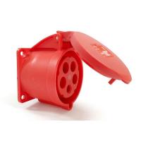 325-6 산업용 판넬 매립 직선형 소켓 (400V / 32A / 4P+E / IP44)