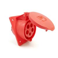 425-6 산업용 판넬 매립 경사형 소켓 (400V / 32A / 4P+E / IP44)