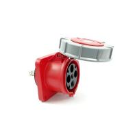 334-6 산업용 판넬 매립 직선형 소켓 (400V / 63A / 3P+E / IP67)