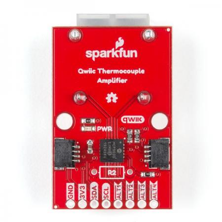 디바이스마트,MCU보드/전자키트 > 센서모듈 > 온도/습도 > 온도센서,SparkFun,SparkFun Qwiic Thermocouple Amplifier - MCP9600 (PCC Connector) [SEN-16294],MCP9600열전대 증폭기 / -200°C ~ 1350°C의 온도 범위 / ± 1.5°C의 정확도 / 0.0625°C의 분해능 / 확도 / K형 열전대용 PCC 커넥터장착