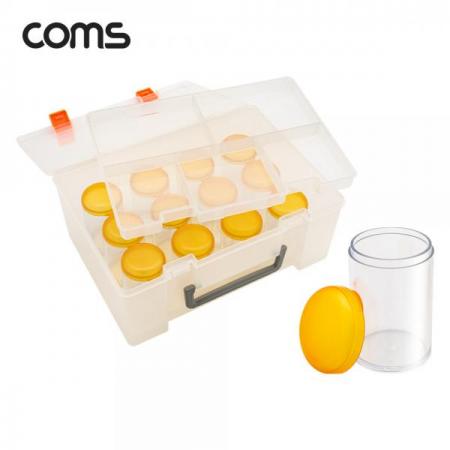 디바이스마트,공구함/작업대/엔클로저 > 공구함/부품함 > 다용도정리함(케이스),Coms,다용도 PVC 수납함 / 정리함 / 2단 분리 / 5칸 / 원형용기 12개 [IF288],다용도 PVC 수납함 / 정리함 / 2단 분리 / 5칸 / 원형용기 12개