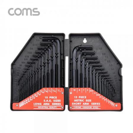 디바이스마트,컴퓨터/모바일/가전 > 가구/사무용품/공구 > 공구/공구자재 > 작업공구,Coms,육각 렌치 세트 / Hex / 30pcs [IF382],육각 렌치 세트 / Hex / 30pcs