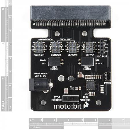디바이스마트,MCU보드/전자키트 > 버튼/스위치/제어/RTC > 모터/모터컨트롤,SparkFun,SparkFun moto:bit - micro:bit Carrier Board (Qwiic) [DEV-15713],마이크로비트와 결합하여 로봇 컨트롤러 및 로봇 플랫폼 구성가능 / 여러개의 I/O핀과 수직 Qwiic커넥터가 있으며, 서보, 센서 및 기타회로 연결 지원