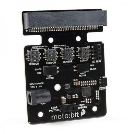디바이스마트,MCU보드/전자키트 > 버튼/스위치/제어/RTC > 모터/모터컨트롤,SparkFun,SparkFun moto:bit - micro:bit Carrier Board (Qwiic) [DEV-15713],마이크로비트와 결합하여 로봇 컨트롤러 및 로봇 플랫폼 구성가능 / 여러개의 I/O핀과 수직 Qwiic커넥터가 있으며, 서보, 센서 및 기타회로 연결 지원