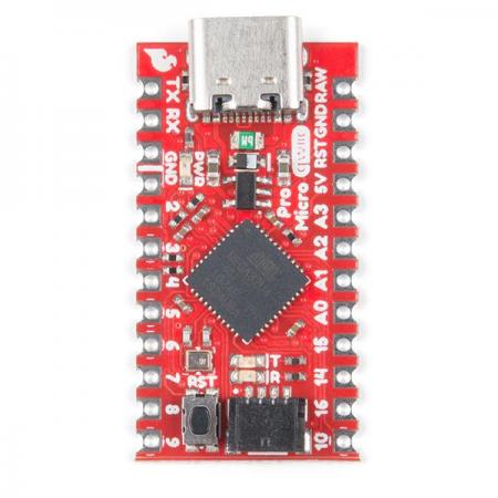 디바이스마트,MCU보드/전자키트 > 프로세서/개발보드 > 기타 MCU,SparkFun,SparkFun Qwiic Pro Micro - USB-C (ATmega32U4) [DEV-15795],Arduino 호환 마이크로 컨트롤러 / 9개의 10비트 ADC채널, 5개의 PWM핀, 12개의 DIO 및 하드웨어 직렬 연결 Rx및Tx / 전압 조정기가있어 최대 6VDC의 전압 수용 가능