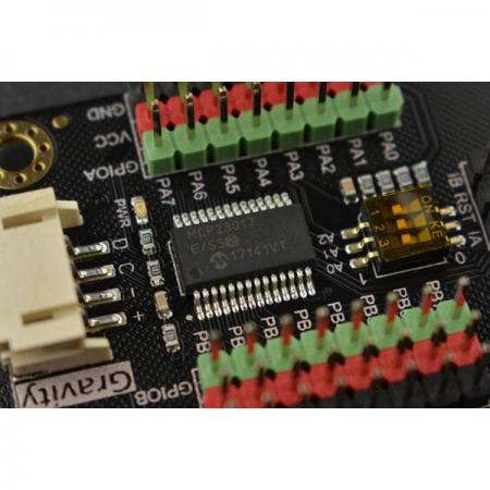 디바이스마트,MCU보드/전자키트 > 전원/신호/저장/응용 > 인터페이스/먹서,DFROBOT,Gravity: MCP23017 IIC 16 Digital IO Expansion Module [DFR0626],최대 128 개의 IO 확장 지원 / 작동 전압 : 3.3V ~ 5.5V / IIC 주소 : 0x20 ~ 0x27 / 디지털 입력 / 출력 : 20Ma / 차원 : 44x32mm / 1.73x1.26inch