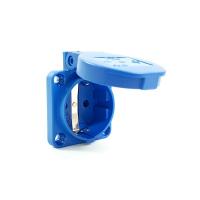 105-0b 산업용 판넬 매입 소켓 [청색] (250V / 16A / 2P+E / IP54)