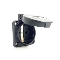 105-0s 산업용 판넬 매입 소켓 [흑색] (250V / 16A / 2P+E / IP54)