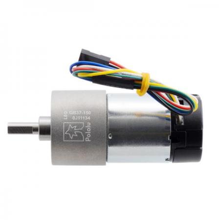 디바이스마트,기계/제어/로봇/모터 > 모터류 > DC기어드모터 > 브랜드(Pololu) DC기어드모터,Pololu,150:1 Metal Gearmotor 37Dx73L mm 24V with 64 CPR Encoder (Helical Pinion) #4697,24V 브러시 DC모터 / 64 CPR 엔코더 장착 / 150 : 1기어비 / 37Dx73L mm / 무부하 성능:68 RPM, 100 mA / 소음을 줄이고 효율을 높인 헬리컬피니언 사용