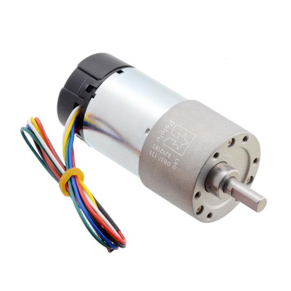 131:1 Metal Gearmotor 37Dx73L mm 24V with 64 CPR Encoder (Helical Pinion) #4696