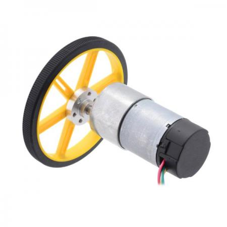 디바이스마트,기계/제어/로봇/모터 > 모터류 > DC기어드모터 > 브랜드(Pololu) DC기어드모터,Pololu,100:1 Metal Gearmotor 37Dx73L mm 24V with 64 CPR Encoder (Helical Pinion) #4695,24V 브러시 DC모터 / 64 CPR 엔코더 장착 / 100 : 1기어비 / 37Dx73L mm / 무부하 성능: 100 RPM, 100 mA / 소음을 줄이고 효율을 높인 헬리컬피니언 사용