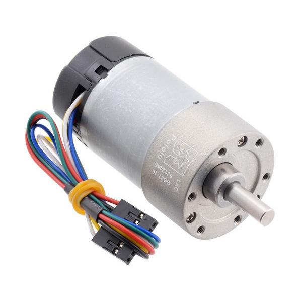 10:1 Metal Gearmotor 37Dx50L mm 12V (Helical Pinion) #4748