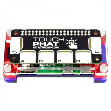 디바이스마트,오픈소스/코딩교육 > 라즈베리파이 > 라즈베리파이 확장보드/HAT,Pimoroni,Touch pHAT [PIM272],6개의 흰색 LED 정전식 터치 버튼 / 모든 40 핀 헤더 Raspberry Pi 모델과 호환 / 암형 헤더 납땜 필요 / 로봇의 컨트롤러, Mote 라이트 컨트롤러, 일련의 라이트 반복 게임 프로젝트에 사용가능