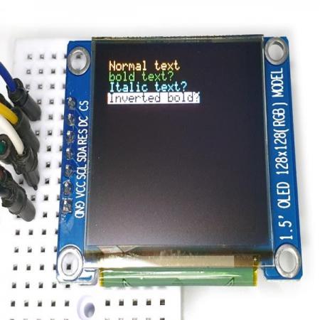 디바이스마트,LED/LCD > LCD 캐릭터/그래픽 > 그래픽 OLED,SMG,SSD1351 1.5인치 SPI 컬러 OLED 모듈,SSD1351 드라이버가 탑재된 컬러 OLED 모듈입니다. / 해상도 : 128×128 / 인터페이스 : SPI