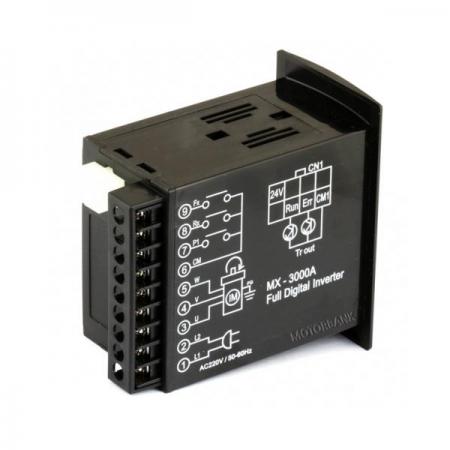 디바이스마트,기계/제어/로봇/모터 > 모터드라이버 > AC모터 드라이버 ,MotorBank,AC 드라이브 디지털 인버터 MX-3000A 200W 삼상 인버터,AC220V 200w 삼상 인버터 Digital Inverter 4 DIGIT 고휘도 FND 및 LED 채용 간편한 조작방식 및 파라미터의 간소화로 누구나 쉽게 운용