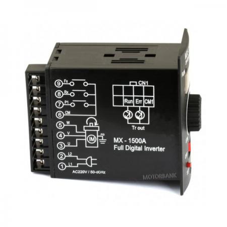 디바이스마트,기계/제어/로봇/모터 > 모터드라이버 > AC모터 드라이버 ,MotorBank,AC 드라이브 디지털 인버터 MX-1500A 100W 삼상 인버터,AC220V 100w 삼상 인버터 Digital Inverter 4 DIGIT 고휘도 FND 및 LED 채용 간편한 조작방식 및 파라미터의 간소화로 누구나 쉽게 운용