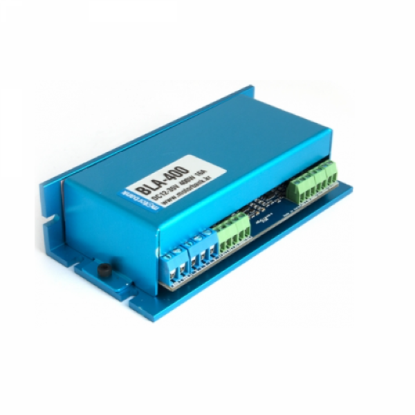 디바이스마트,기계/제어/로봇/모터 > 모터드라이버 > BLDC모터 드라이버 > 500W 이하 BLDC 모터드라이버,MotorBank,BLDC모터 드라이버 BLA-400 정역 아날로그입력제어기 400W급 DC12-35V 16A,400W급 BLDC 모터 드라이버 | 아날로그 입력 | 12~35V BLDC 모터 구동 | 모터 1개 구동 | 24V 모터 구동 시 정격 16A, 최대 100A | 가변저항과 스위치로 쉽게 구동