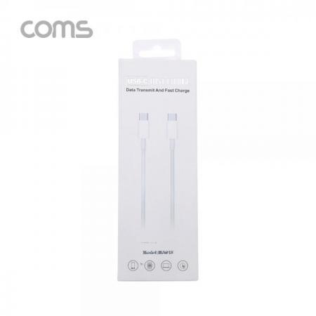 디바이스마트,케이블/전선 > USB 케이블 > 데이터케이블(MM) > USB 3.1 C타입 케이블,Coms,USB 3.1 Type C 케이블(M to M) 1M / 고속충전 및 480Mbps 속도 / White [IF100],USB 3.1 Type C 케이블(M to M) 1M / 고속충전 및 480Mbps 속도 / White