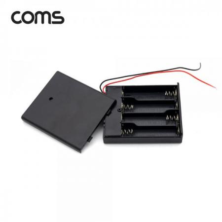 디바이스마트,전원/파워/배터리 > 배터리/배터리홀더 > 배터리홀더 Holder > AA용 홀더,Coms,AA 건전지 4구 커버 스위치 홀더 / 2선 전원 15cm [NB815],AA 건전지 4구 커버 스위치 홀더 / 2선 전원 15cm