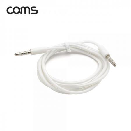 디바이스마트,컴퓨터/모바일/가전 > 네트워크/케이블/컨버터/IOT > 오디오/RCA/동축 케이블 > RCA 케이블,Coms,스테레오 케이블 / 3.5mm / 4극 / 수(M/M) / 1M / 투명 White [SP704],스테레오 케이블 / 3.5mm / 4극 / 수(M/M) / 1M / 투명 White