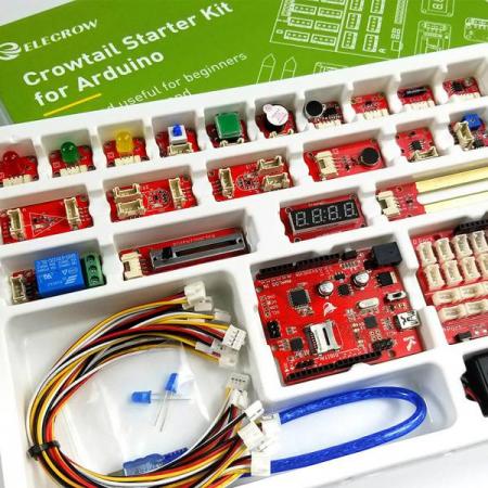 디바이스마트,오픈소스/코딩교육 > 아두이노 > 아두이노 교육용키트,ELECROW,Crowtail-Starter Kit for Arduino [SEA0001T],Arduino를 위한 Starter Kit는 Arduino에 대해 더 많은 것을 배울 수 있는 훌륭한 키트입니다.