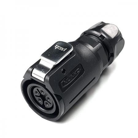 디바이스마트,커넥터/PCB > 산업/의료/방수 커넥터 > CNLINKO 방수 커넥터 > 파워 플러그,CNLINKO,방수 파워 Female 플러그 5핀 [LP-16-J05PE-02-001],접점 지름 : Φ16.5 / 핀지름 : Φ1.5 / 재질 : 플라스틱 / IP67 / Female / 5pin / 18-16AWG / 정격 전류 : 10A / 정격 전압 : 500V