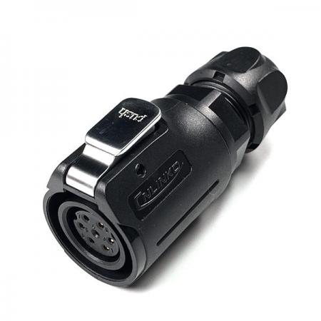 디바이스마트,커넥터/PCB > 산업/의료/방수 커넥터 > CNLINKO 방수 커넥터 > 파워 플러그,CNLINKO,방수 파워 Female 플러그 7핀 [LP-16-J07PE-02-001],접점 지름 : Φ16.5 / 핀지름 : Φ1.5 / 재질 : 플라스틱 / IP67 / Female / 7pin / 18-16AWG / 정격 전류 : 10A / 정격 전압 : 500V