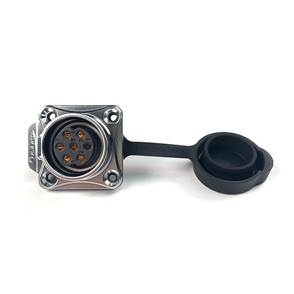 방수 메탈 Female 사각 소켓 7핀 (보호격벽) [LP-20-J07SX-03-401A]