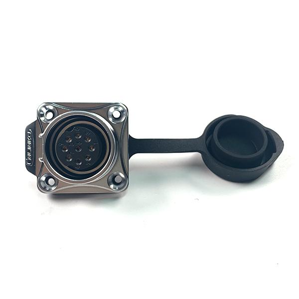 방수 메탈 Female 사각 소켓 9핀 (보호격벽) [LP-20-J09SX-03-401A]