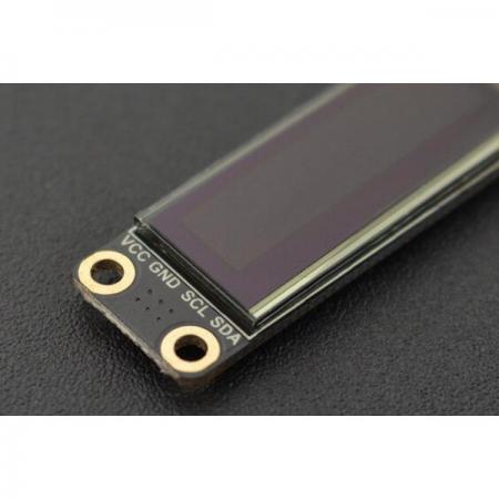 디바이스마트,MCU보드/전자키트 > 디스플레이 > LCD/OLED,DFROBOT,흑백 0.91인치 128x32 I2C OLED 디스플레이 (칩패드 장착) [DFR0647],16픽셀 문자로 2행 표시 (128열 x 32행) / 칩 마운팅 패드 / 칩 : SSD1306 / 색상 : 흰색 픽셀 / 용접 방법 : 뒷면 칩 장착 패드 / 전압 : 3.3 - 5V / 크기 : 41x12mm