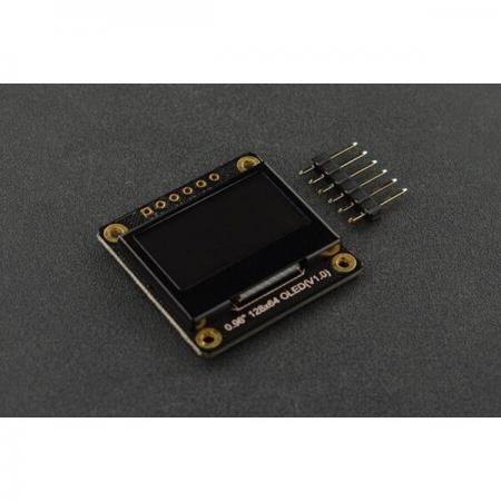 디바이스마트,MCU보드/전자키트 > 디스플레이 > LCD/OLED,DFROBOT,흑백 0.96인치 128x64 I2C/SPI OLED 디스플레이 [DFR0650],16픽셀 문자로 4행 표시 (128열 x 64행) / 칩 : SSD1306 / 색상 : 흰색 픽셀 / 용접 방법 : 뒷면 칩 장착 패드 / 전압 : 3.3 - 5V / 크기 : 41x12mm