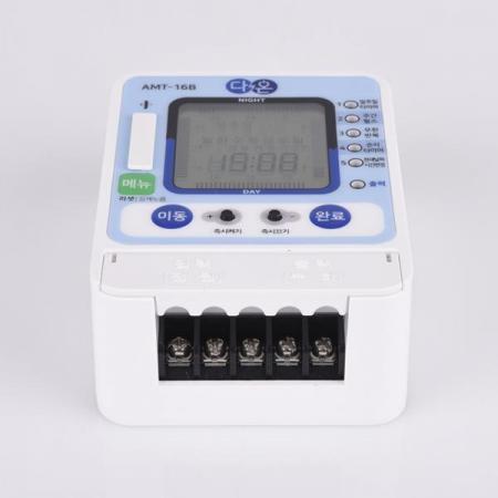 디바이스마트,기계/제어/로봇/모터 > 자동화(FA) > 제어 > 카운터/타이머,유아이,자동 제어용 디지털 타이머 AMT-16B,자동 제어용 디지털 타이머 / 5단자 / 16A / AC110~220V