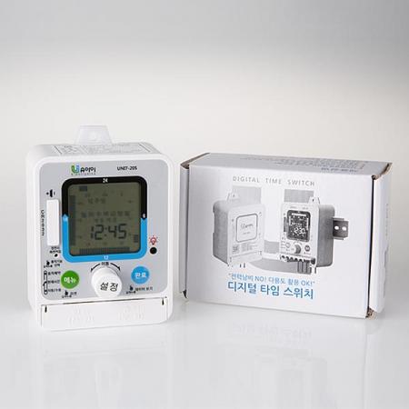 디바이스마트,기계/제어/로봇/모터 > 자동화(FA) > 제어 > 카운터/타이머,유아이,자동 제어용 디지털 타이머 UNI7-20S,자동 제어용 디지털 타이머 / 4단자 / 20A / AC110~220V