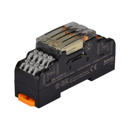 디바이스마트,커넥터/PCB > 터미널블럭 > 단자대 타입 > 릴레이 단자대,(주)오토닉스,릴레이 단자대 ABL-L04TN-UY (Screwless),ABL Series / 단자형태: Screwless / Relay 점 수: 4개 / Relay 종류: TAKAMISAWA(Fujitsu)NYP / 입력논리: Universal / 정격전압: 24VDC / 바리스터 장착