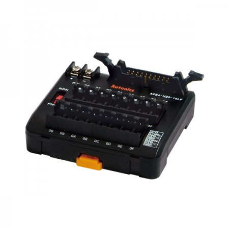 디바이스마트,커넥터/PCB > 터미널블럭 > 단자대 타입 > 센서커넥터 단자대,(주)오토닉스,센서 커넥터 단자대 AFE4-H20-16LF,기종: 센서 커넥터 / CNE 센서 커넥터(와이어 마운트 플러그) 사용하여 결선작업 시간 단축가능 / 커넥터 핀 수: 20핀 / 센서 커넥터 수: 16개 / 정격전압: 12-24VDC