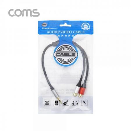 디바이스마트,케이블/전선 > 영상/음향 케이블 > 스테레오/RCA 케이블,Coms,스테레오/RCA(2선) 케이블 (3.5 ST M/2RCA F), 30cm / OFC [TB038],스테레오/RCA(2선) 케이블 (3.5 ST M/2RCA F), 30cm / OFC